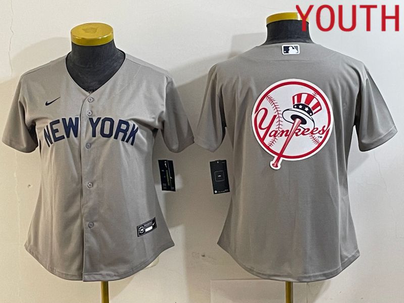 Youth New York Yankees Blank Grey Nike Game 2024 MLB Jersey style 3->youth mlb jersey->Youth Jersey